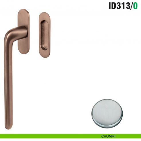 Maniglione per alzante scorrevole ID313/0 singolo Colombo Design con placca minimale Zero Evolution - cromat