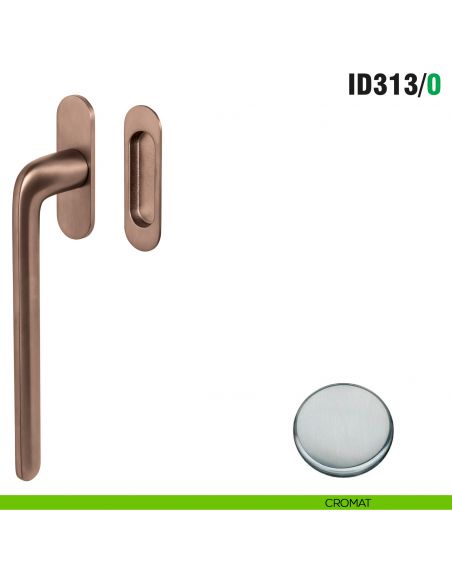 Maniglione per alzante scorrevole ID313/0 singolo Colombo Design con placca minimale Zero Evolution - cromat