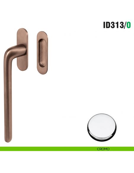 Maniglione per alzante scorrevole ID313/0 singolo Colombo Design con placca minimale Zero Evolution - cromo