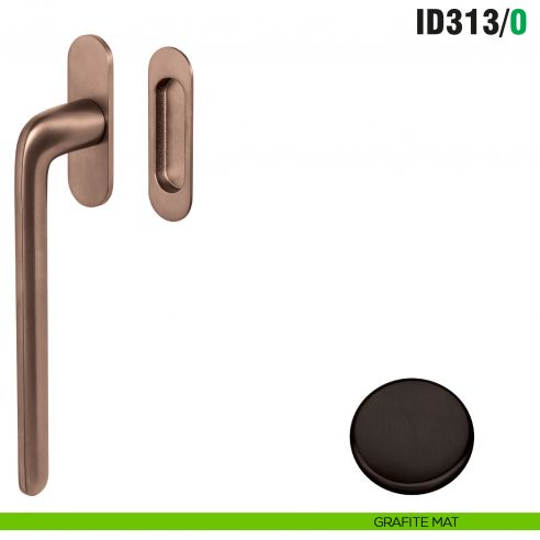 Maniglione per alzante scorrevole ID313/0 singolo Colombo Design con placca minimale Zero Evolution - grafite mat