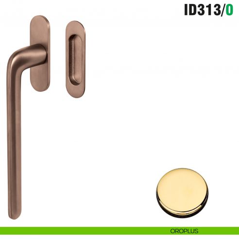 Maniglione per alzante scorrevole ID313/0 singolo Colombo Design con placca minimale Zero Evolution - oroplus