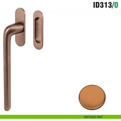 Maniglione per alzante scorrevole ID313/0 singolo Colombo Design con placca minimale Zero Evolution - vintage mat