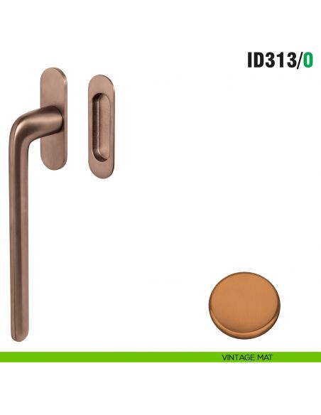 Maniglione per alzante scorrevole ID313/0 singolo Colombo Design con placca minimale Zero Evolution - vintage mat