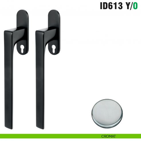 Maniglione per alzante scorrevole ID613 Y/0 accoppiato Colombo Design con placca minimale Zero Evolution - cromat