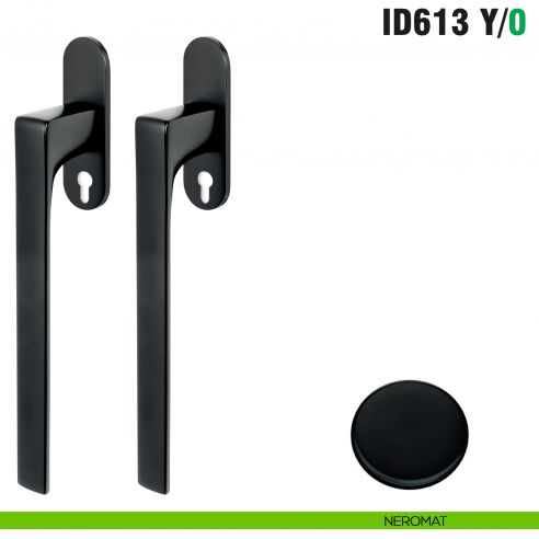 Maniglione per alzante scorrevole ID613 Y/0 accoppiato Colombo Design con placca minimale Zero Evolution - neromat