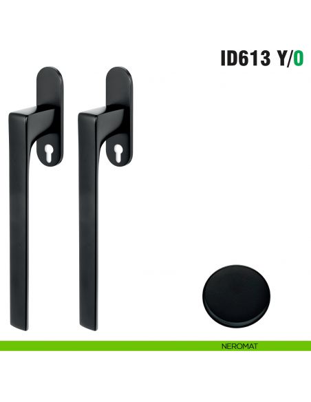 Maniglione per alzante scorrevole ID613 Y/0 accoppiato Colombo Design con placca minimale Zero Evolution - neromat
