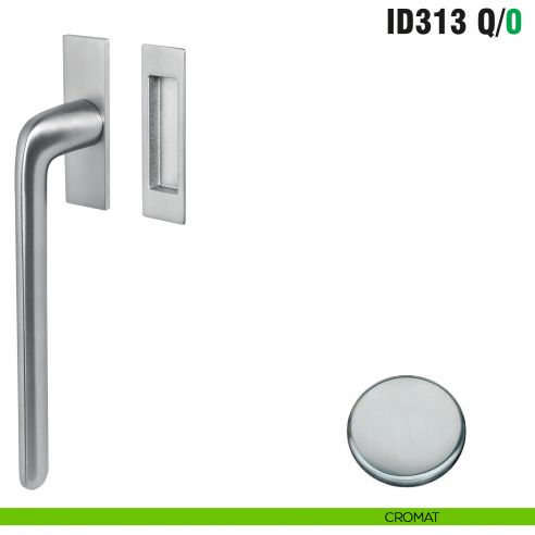 Maniglione per alzante scorrevole ID313 Q/0 singolo Colombo Design con placca minimale Zero Evolution - cromat