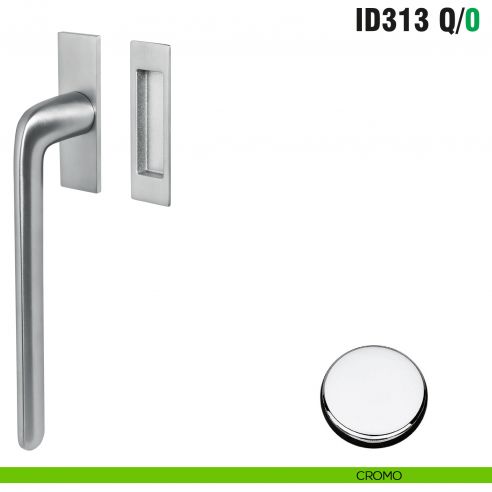 Maniglione per alzante scorrevole ID313 Q/0 singolo Colombo Design con placca minimale Zero Evolution - cromo