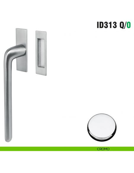 Maniglione per alzante scorrevole ID313 Q/0 singolo Colombo Design con placca minimale Zero Evolution - cromo