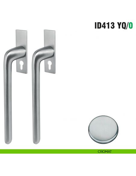 Maniglione per alzante scorrevole ID413 YQ/0 accoppiato Colombo Design con placca minimale Zero Evolution - cromat