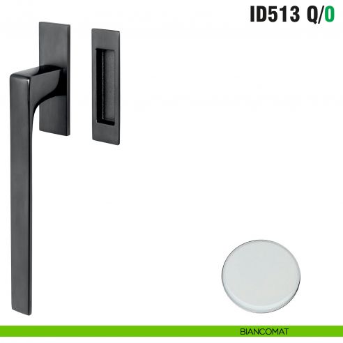 Maniglione per alzante scorrevole ID513 Q/0 singolo Colombo Design con placca minimale Zero Evolution - biancomat