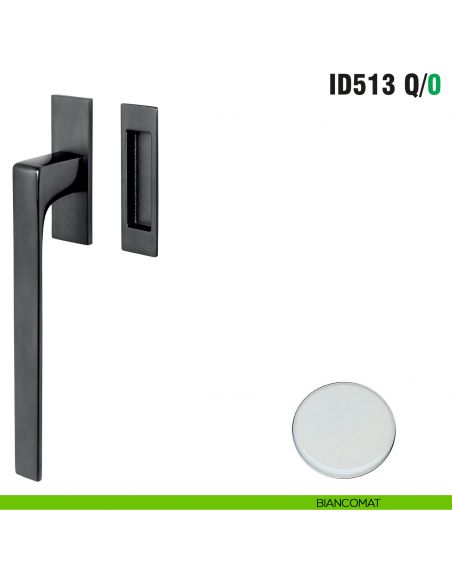 Maniglione per alzante scorrevole ID513 Q/0 singolo Colombo Design con placca minimale Zero Evolution - biancomat