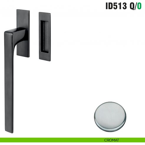 Maniglione per alzante scorrevole ID513 Q/0 singolo Colombo Design con placca minimale Zero Evolution - cromat