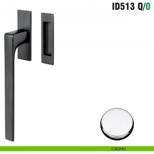 Maniglione per alzante scorrevole ID513 Q/0 singolo Colombo Design con placca minimale Zero Evolution - cromo