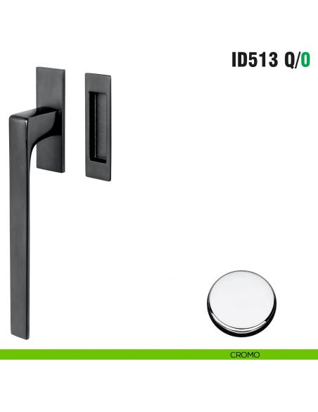Maniglione per alzante scorrevole ID513 Q/0 singolo Colombo Design con placca minimale Zero Evolution - cromo