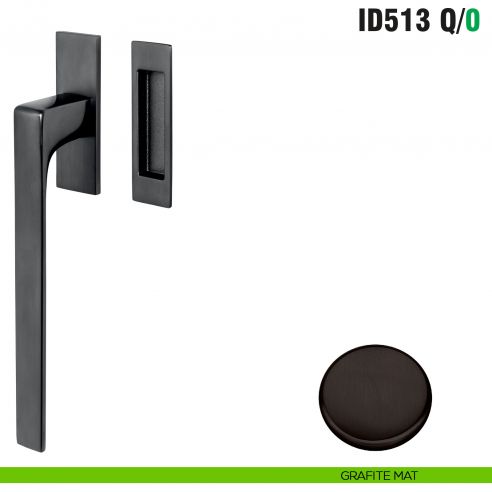Maniglione per alzante scorrevole ID513 Q/0 singolo Colombo Design con placca minimale Zero Evolution - grafite mat