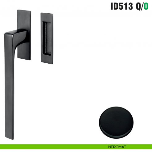 Maniglione per alzante scorrevole ID513 Q/0 singolo Colombo Design con placca minimale Zero Evolution - neromat