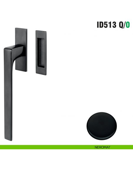 Maniglione per alzante scorrevole ID513 Q/0 singolo Colombo Design con placca minimale Zero Evolution - neromat