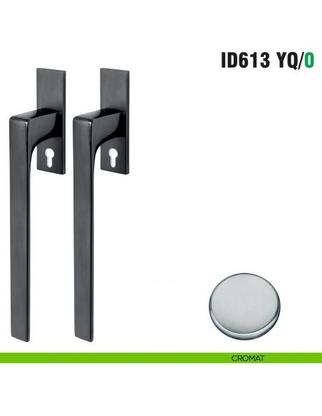 Maniglione per alzante scorrevole ID613 YQ/0 accoppiato Colombo Design con placca minimale Zero Evolution - cromat