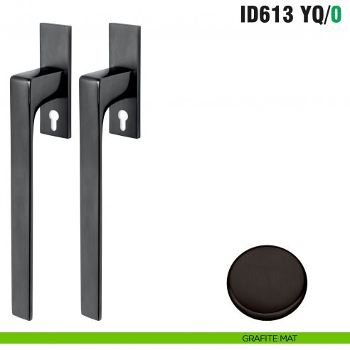 Maniglione per alzante scorrevole ID613 YQ/0 accoppiato Colombo Design con placca minimale Zero Evolution - grafite mat