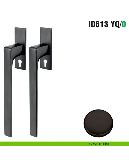 Maniglione per alzante scorrevole ID613 YQ/0 accoppiato Colombo Design con placca minimale Zero Evolution - grafite mat