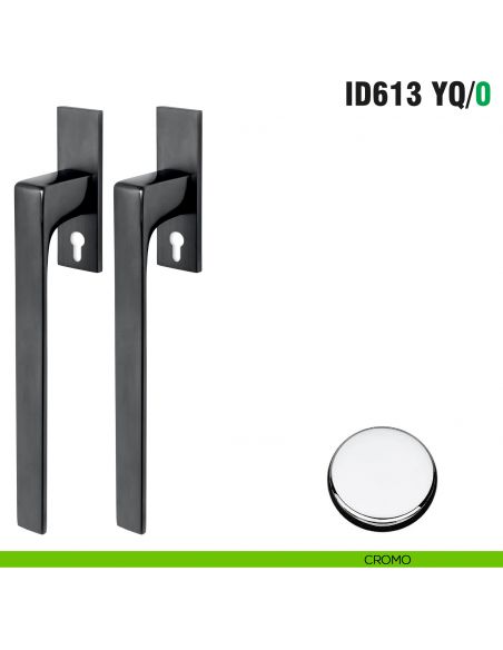 Maniglione per alzante scorrevole ID613 YQ/0 accoppiato Colombo Design con placca minimale Zero Evolution - cromo