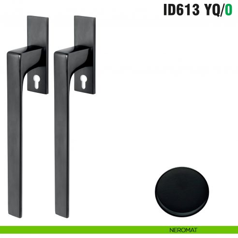 Maniglione per alzante scorrevole ID613 YQ/0 accoppiato Colombo Design con placca minimale Zero Evolution - neromat