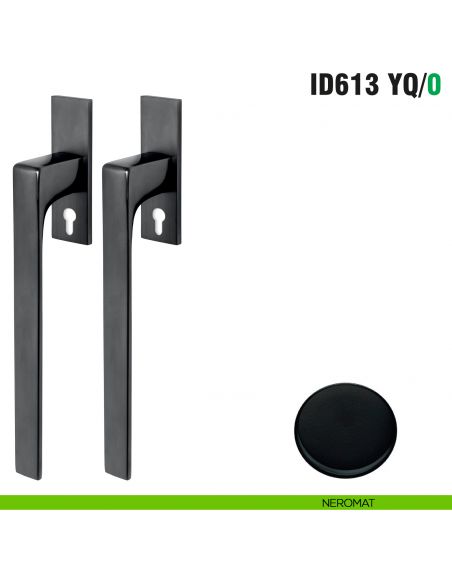 Maniglione per alzante scorrevole ID613 YQ/0 accoppiato Colombo Design con placca minimale Zero Evolution - neromat