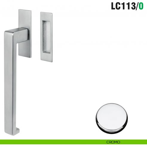 Maniglione per alzante scorrevole LC113/0 singolo Colombo Design con placca minimale Zero Evolution - cromo