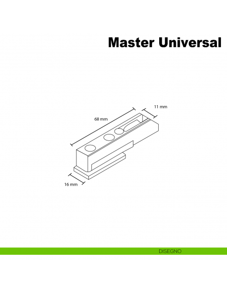 Fermo superiore in battuta per kit Master Universal Caimi Export disegno