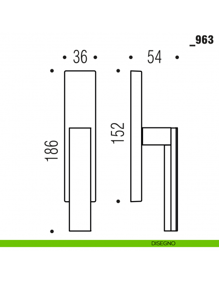 Maniglia per finestra cremonese _963 Colombo Design disegno