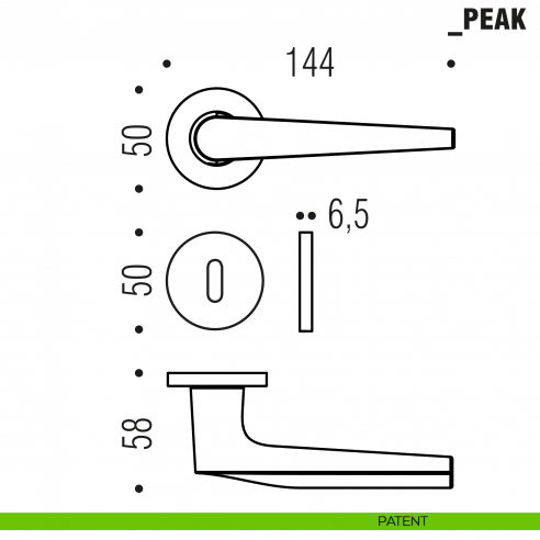 Maniglia per porta Peak Colombo Design foro patent
