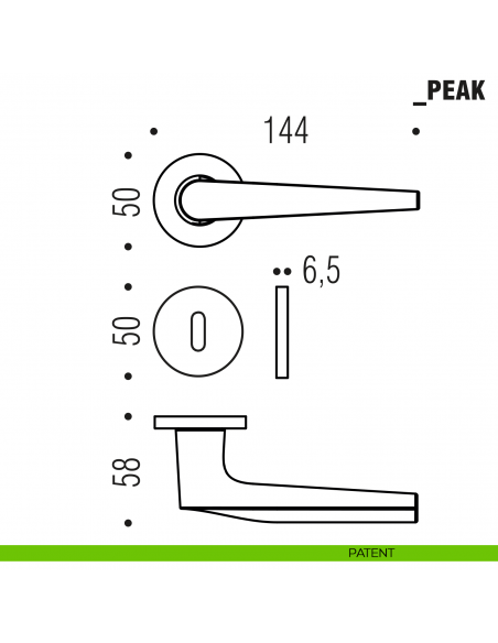 Maniglia per porta Peak Colombo Design foro patent