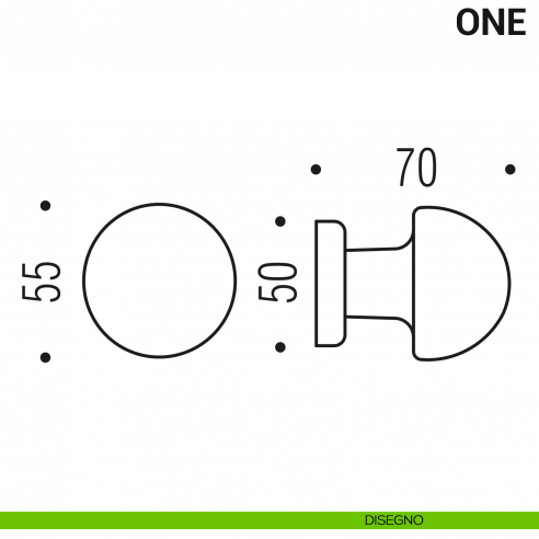 Pomolo per porta fisso One Colombo Design Mood Collection disegno