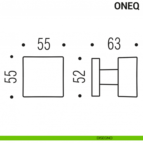 Pomolo per porta fisso One Q Colombo Design Mood Collection disegno