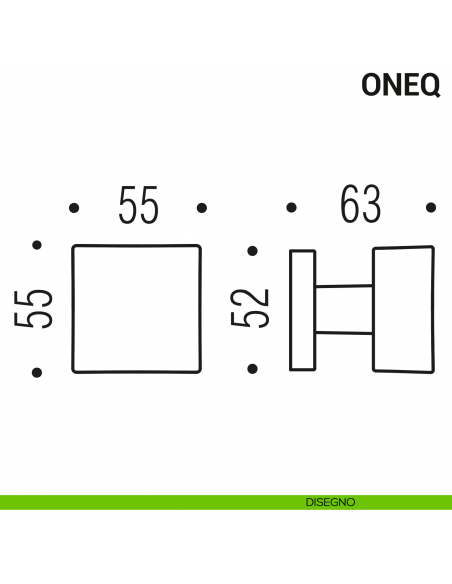 Pomolo per porta fisso One Q Colombo Design Mood Collection disegno