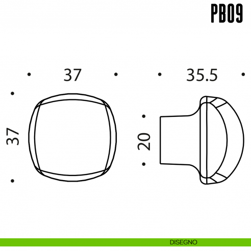 Pomolino per limitatore d'apertura PB09 Colombo Design Mood Collection disegno