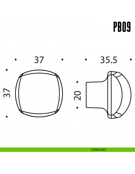 Pomolino per limitatore d'apertura PB09 Colombo Design Mood Collection disegno
