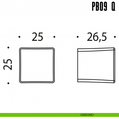 Pomolino quadrato per limitatore d'apertura PB09/Q Colombo Design Mood Collection disegno