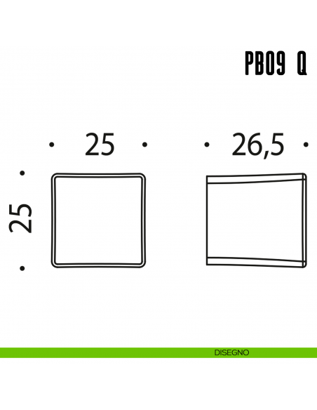 Pomolino quadrato per limitatore d'apertura PB09/Q Colombo Design Mood Collection disegno