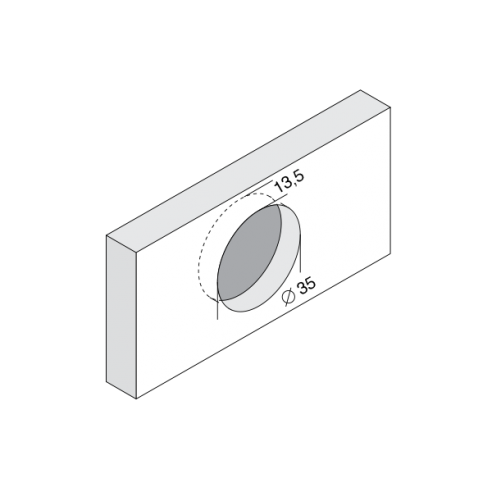 Maniglia incasso per mobile Confalonieri MB09129 disegno