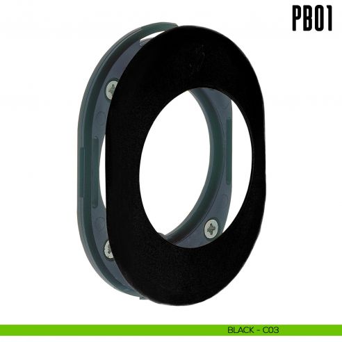 Rosetta con sottorosetta in nylon PB01 Colombo Design Mood Collection black