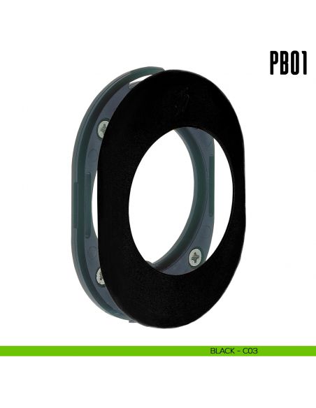 Rosetta con sottorosetta in nylon PB01 Colombo Design Mood Collection black