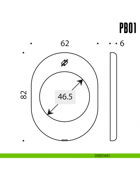 Rosetta con sottorosetta in nylon PB01 Colombo Design Mood Collection disegno