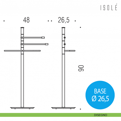 Piantana porta salvietta Colombo Design Isole disegno