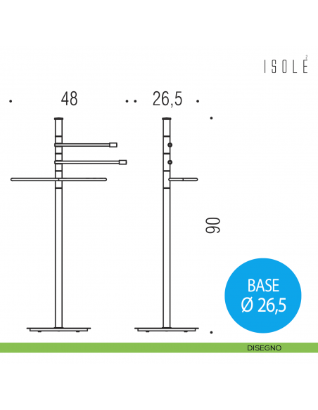 Piantana porta salvietta Colombo Design Isole disegno