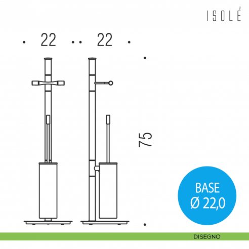 Piantana porta rotolo e porta scopino Colombo Design Isole disegno