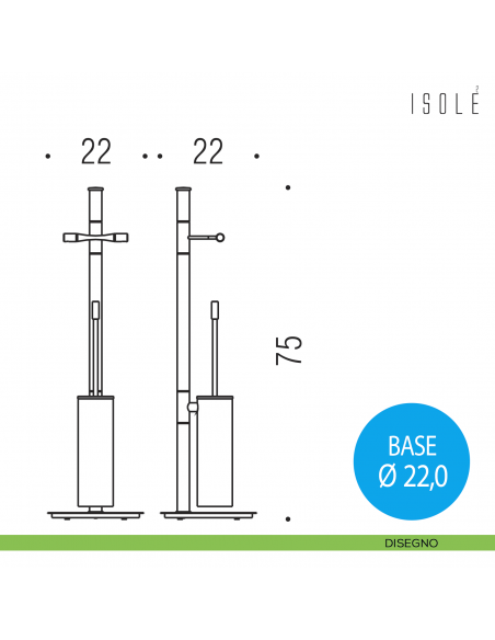 Piantana porta rotolo e porta scopino Colombo Design Isole disegno