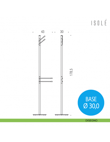 Piantana porta salvietta e appendiabiti Colombo Design Isole disegno