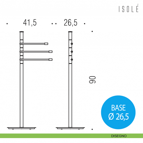 Piantana porta salvietta Colombo Design Isole disegno